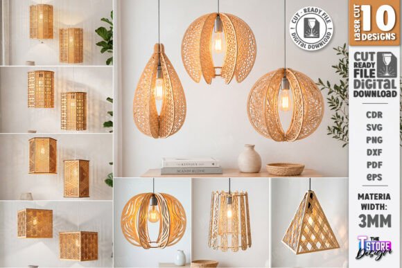 Download Pendant Light Shade Laser Cut Bundle SVG - Shade Collection