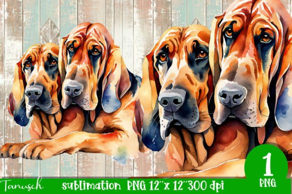 Download Watercolor Bloodhound Sublimation - Premium Resources