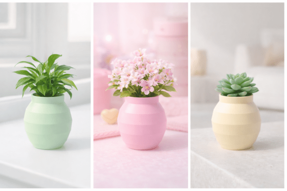 Download Modern Pen Holder Ribbed Vase 3D Models for 3D Printing - Modern Collection