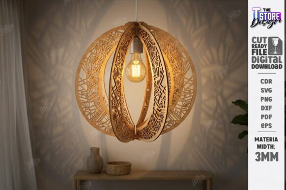 Download Wooden Pendant Light Shade Laser Cut - Shade Collection