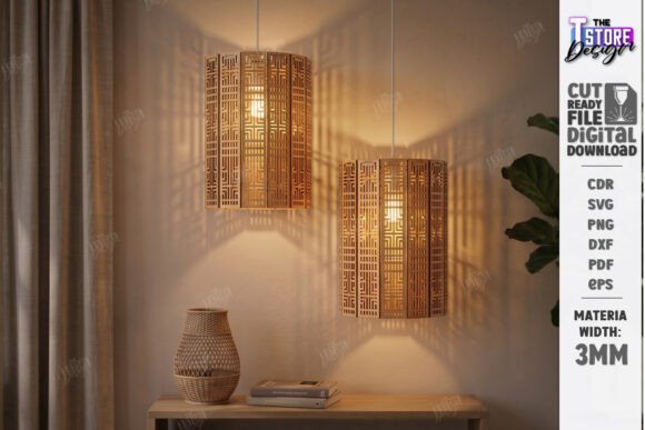 Download Wooden Pendant Light Shade Laser Cut - Shade Collection