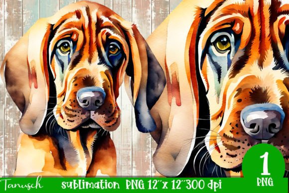 Download Watercolor Bloodhound Sublimation - Premium Resources