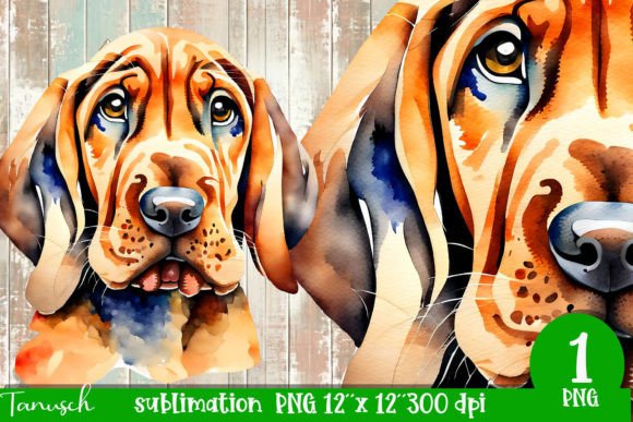 Download Watercolor Bloodhound Sublimation - Premium Resources