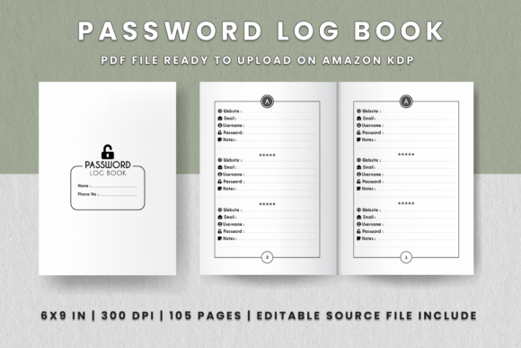Download Password Log Book KDP Interior - Kdp interior Collection